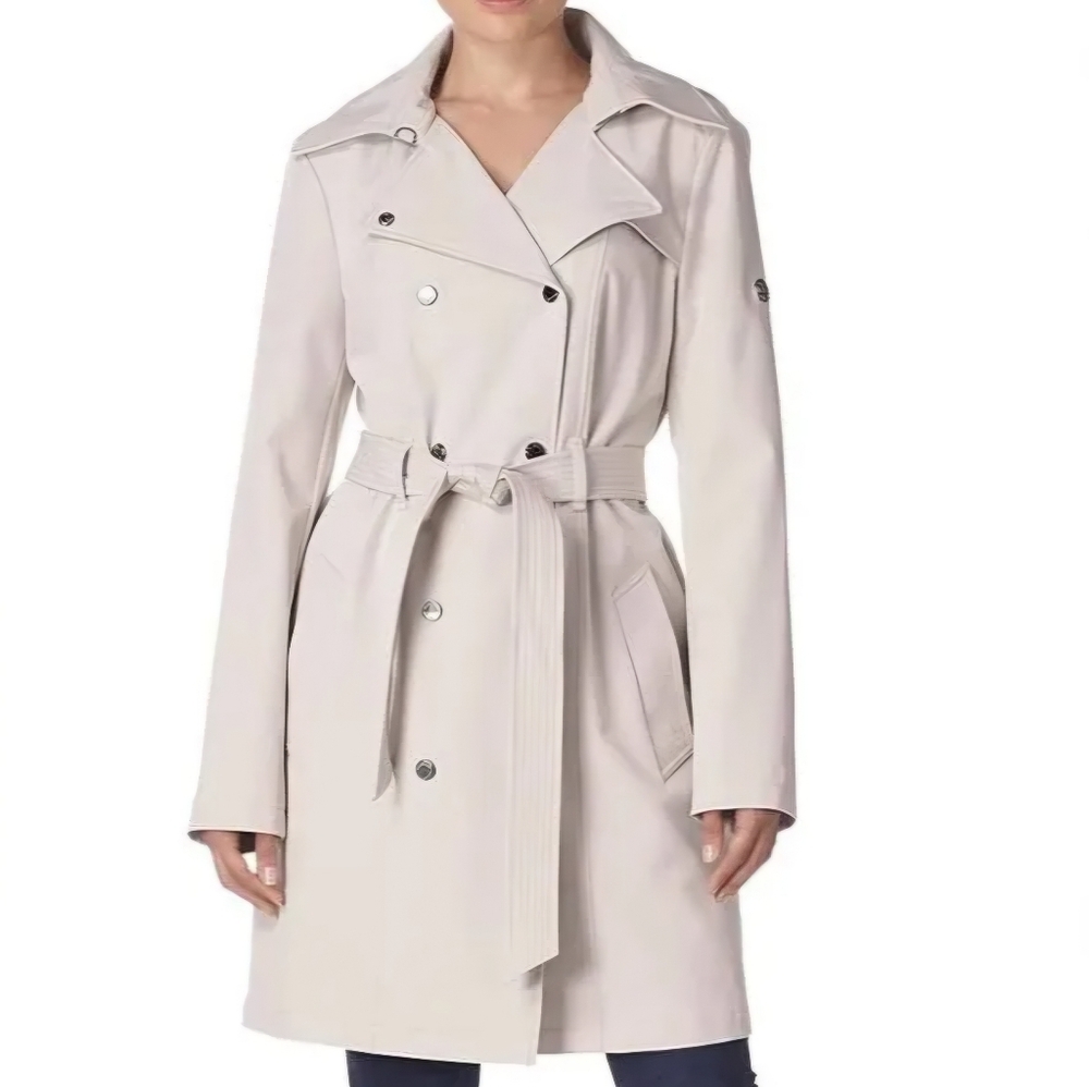 Calvin Klein Gray Hooded Trenchcoat